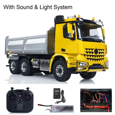 RTR 1/14 RC Hydraulic Tipper 6*6 Metal Chassis Dumper Truck 2Speed Light Sound - Image 1 of 4