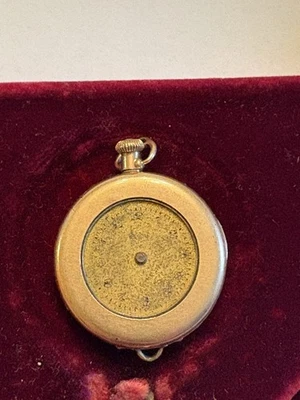 Vtg 1917 Elgin Locket Watch, Size 3, Parts/Repair! Grade418, 7j, Metal Gold Tone - Image 1 of 4