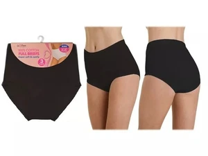 Damen 3er Pack 95% Baumwolle Lycra Full Maxi Slips glatt Slips La Poem UK 10-12 - Bild 1 von 1