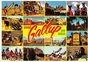 Postcard NM: Around Gallup, New Mexico, Multiview, 1987 4x6 - Picture 1 of 2