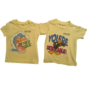 Kids 1990 Warner Bros Daffy Duck You're Despicable Atlantic Beach T Shirt Medium - Picture 1 of 8