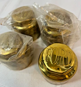 VINTAGE NOS Ford Model T Set of 4 Hub Cap Grease Center Cap Brass Threaded - Picture 1 of 4