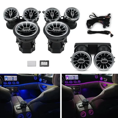 ⭐For Mercedes Benz W213 E400 E63 E300 64 Color LED AC Air Vent Ambient Light Set - Image 1 of 4