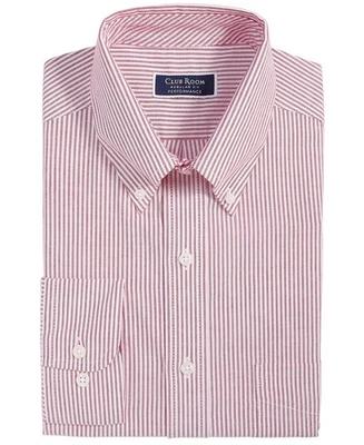 Camisa de vestir Club Room para hombre ajuste regular a rayas talla 16,5 x 34/35 roja precio de venta sugerido por el fabricante 60 USD Foto 1 de 4