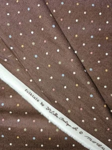 Pin Dots de cuento popular en algodón marrón por yarda 44 pulgadas de ancho Lella Boutique - Imagen 1 de 2