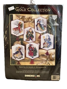 Vtg 1998 Dimensions Gold Collection Santas & Angels 8568 Cross Stitch Kit New - Bild 1 von 4
