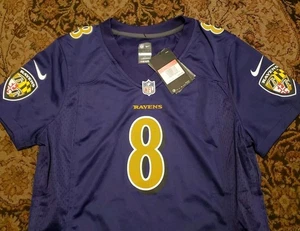 Nueva Camiseta Nike Lamar Jackson Baltimore Ravens Para Mujer Grande L Sobre el Campo $100 Nueva Con Etiquetas - Imagen 1 de 3