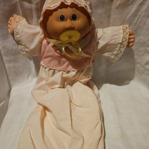 VTG 1982 Cabbage Patch Doll With Pacifier  Pink And White Outfit see pics - Picture 1 of 10