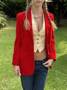 Vintage Leon Block XS Velvet Riding Coat Jacket Red Equestrian Horse Girl - Picture 1 of 19