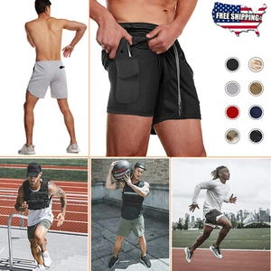 Men's Gym Sports Training Bodybuilding Workout Running Shorts Fitness Gym Pants - Picture 1 of 56