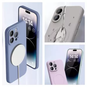 For iPhone 16 15 14 Pro Max 13 12 11 Magsafe Liquid Silicone Magnetic Case Cover - Picture 1 of 27