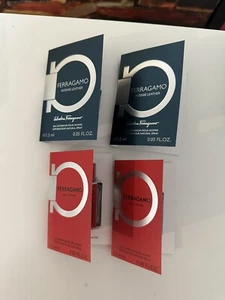 LOT OF 4 FERRAGAMO RED LEATHER, INTENSE LEATHER FRAGRANCE PERFUME SAMPLES - Picture 1 of 8