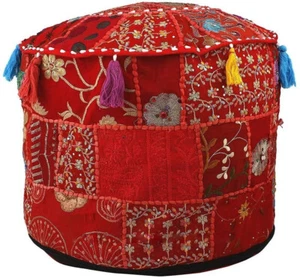 Vintage Footstool 18x18" Patchwork Home Decor Banjara Ottoman Outdoor Home Decor - Picture 1 of 6