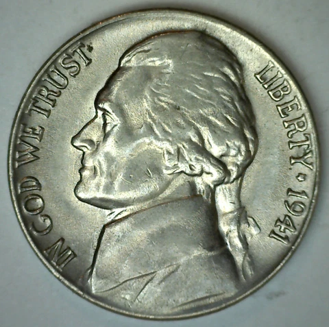 1941 Jefferson Nickel UNCIRCULATED Five Cents 5c Coin Cover