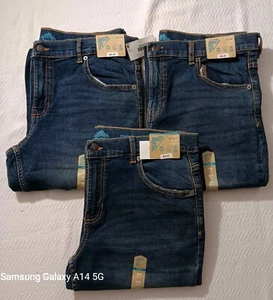 3Qty Boys Jeans 20 Husky Blue Denim Advanced Flex 360° Straight Fit Thereabouts - Picture 1 of 6