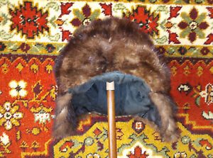 Vtg Woman’s Winter Genuine Mink Hat Russian Real Fur USSR