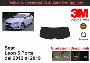 pellicola oscurante vetri Seat leon 5p dal 2012-19 kit lunotto termoformato - Imagen 1 de 1