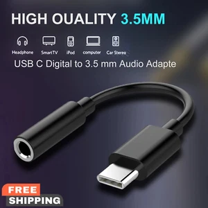 Jack Adapter Dongle USB C to 3.5mm Headphone for Galaxy iPhone 15 Pixel & More - Picture 1 of 10