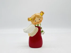 Goebel Nórdico Navidad Sueco Ángel Niña Porcelana Estatuilla Vestido Rojo - Imagen 1 de 7