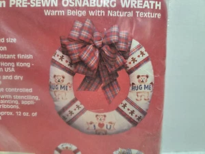 Regency Mills - Country Fabrics Osnaburg Wreath (16" Holiday Bears) #62010 - Picture 1 of 4