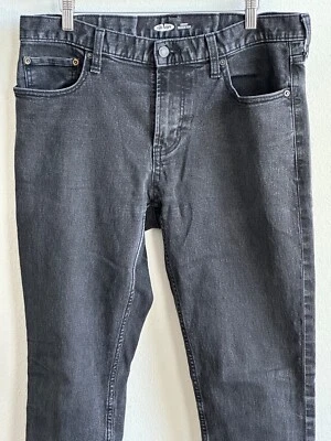 OLD NAVY Men's 34x32 Skinny Built-In Flex Distressed Black Denim 5-Pocket Jeans - Image 1 of 4