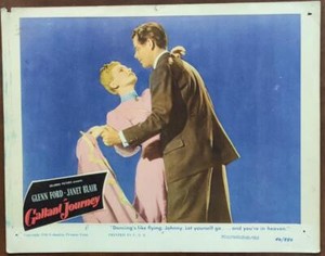Glenn Ford & Janet Blair dancing Gallant Journey original movie Lobby Card 2257