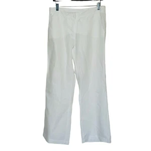 Chicos 100% Linen Size 1/8-10 Wide Leg White Pockets Pants Breathable - Picture 1 of 10