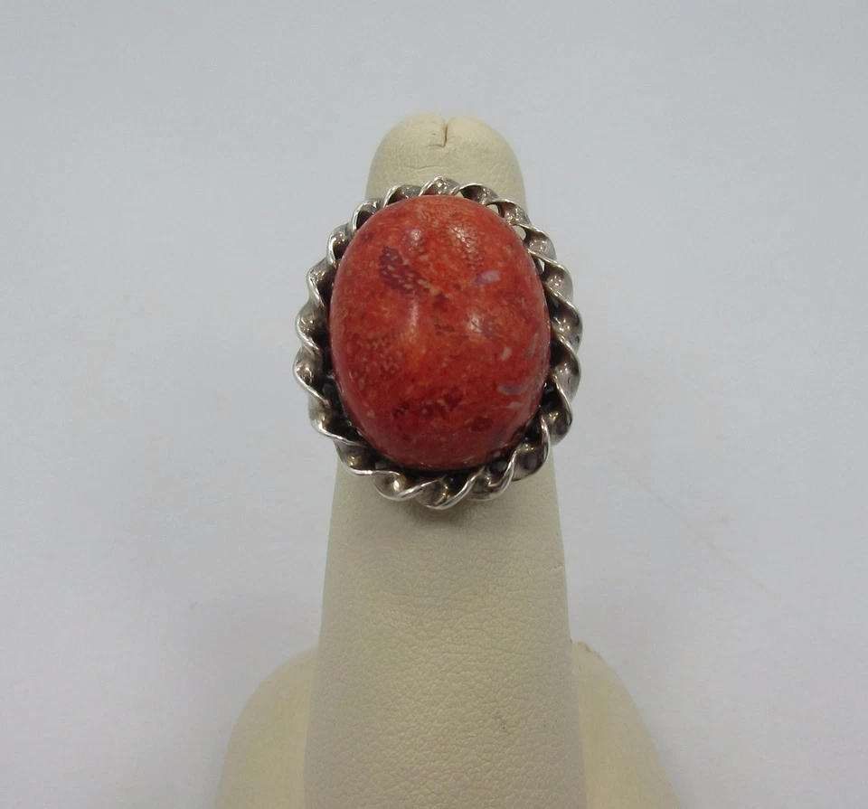 ANILLO DE COMPROMISO CORNALINA OVALADO PLATA ESTERLINA CÓCTEL Banda SX 925 talla 6 Foto 1 de 4