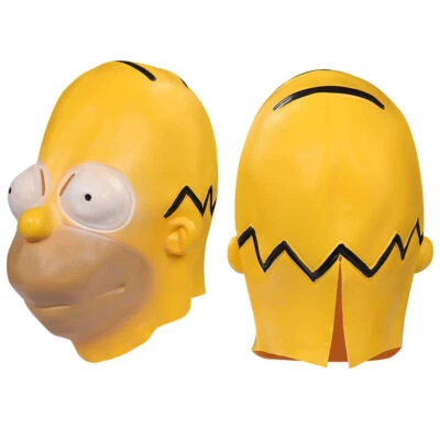 Homer Jay Simpson Mask Role Play Latex Mask Helmet Masquerade Props