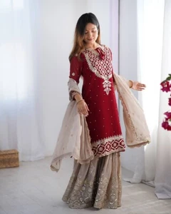 Vestido paquistaní de 3 piezas Salwar Kameez listo para usar traje boda fiesta Bollywood - Imagen 1 de 15
