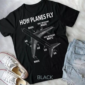Funny Aviation Airplane Gift Pilot T-Shirt Unisex T-shirt - Picture 1 of 7