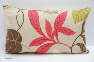 Sanderson Fabric Cushion Cover 'FOLIA' PINK/BEIGE - 12" x 20" - Picture 1 of 4
