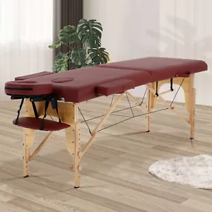 73" Massage Table Folding Portable Massage Bed Lightweight Spa Bed W/ Carry Case - Picture 1 of 41