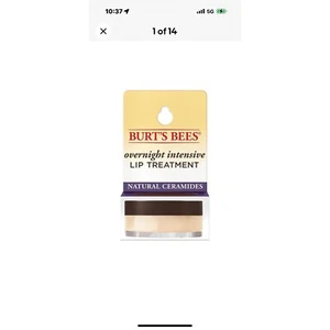 Burt's Bees Lippenpflege, Intensivbehandlung Feuchtigkeitscreme über Nacht, 0,25 Unzen ** - Bild 1 von 10