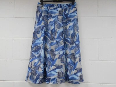 COTTON TRADERS BLUES & BEIGE  FLARED SKIRT - SIZE 14 - VERY GOOD COND - Image 1 of 2