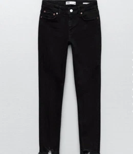 Jeans skinny donna denim neri strappati Zara taglia US 6 EUR 38 - Foto 1 di 9