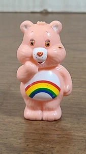 Vtg 80s TCFC Cheer Care Bear Rainbow Pink Pencil Cake Topper Figure 2.5" - Picture 1 of 4