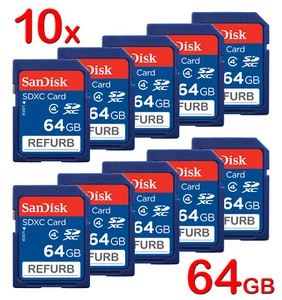 Lot 10x SanDisk 64GB SD SDXC Class 4 Flash Memory Camera Card 64 GB SDSDB-064G - Picture 1 of 5