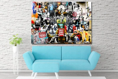 PAINTING GRAFFITI STREET ART BANKSY MURAL WALL COLLECTION PRINT CANVAS AUSTRALIA - image 1 of 2