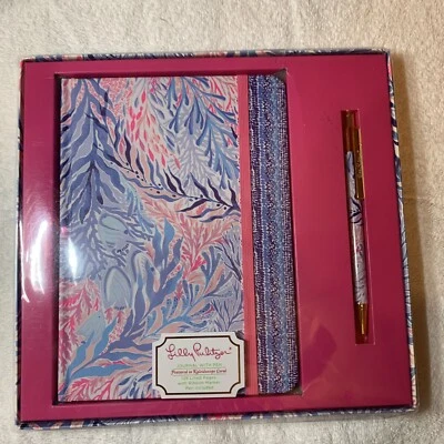 Lilly Pulitzer Kaleidoscope Coral Journal Set w/ Pen NIB 128 lined pgs - Image 1 of 4
