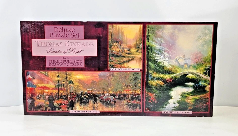 Thomas Kinkade Painter of Light - Deluxe Puzzle Set 3 Full Size Puzzles