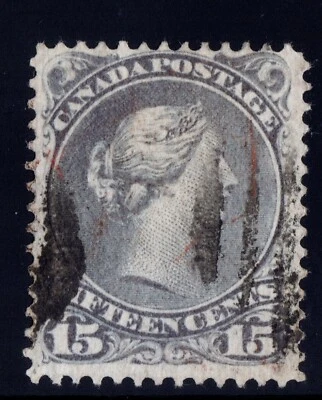 #30 Large Queen 15c Canada used well centered - Image 1 of 2