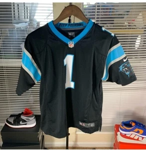 Nike Cam Newton Jersey Carolina Panthers Youth Large On Field Black SKU#494 - Picture 1 of 7