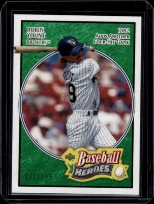 Robin Yount 2005 Upper Deck Baseball Heroes Emerald #61 77/199 Milwaukee Brewers Foto 1 de 2