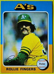 1975 Topps Rollie Fingers HOF VG++ #21 Athletics Padres Brewers