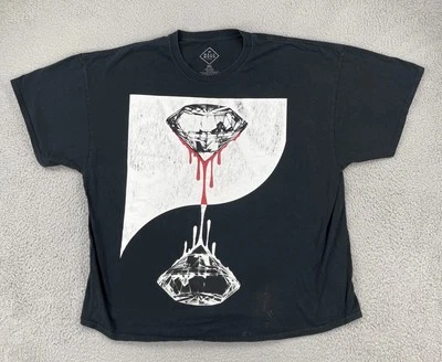 Camiseta Bien Usada Y2K 3XL Negra Estampado Gráfico Diamante Sangre Hip Hop Ropa de Calle Foto 1 de 4