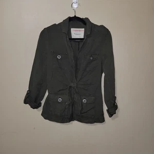 Cartonnier Jacket Womens 8 Safari Military Utility Snap Outdoor Linen Blend Fade - Picture 1 of 10