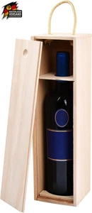 Weinbox Aus Holz, 35 X 10 X 10 Cm Weinkiste Holzkiste Mit Schiebedeckel Und Trag - Bild 1 von 7