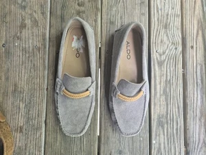 Aldo Grey Suede Leather Slop On Loafer  - Picture 1 of 6