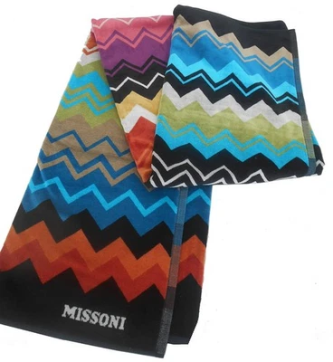 MISSONI HOME BEACH TOWEL VELOUR COTTON ECOLOGIC 40x70" 100X180cm GIACOMO 100 - Image 1 of 4